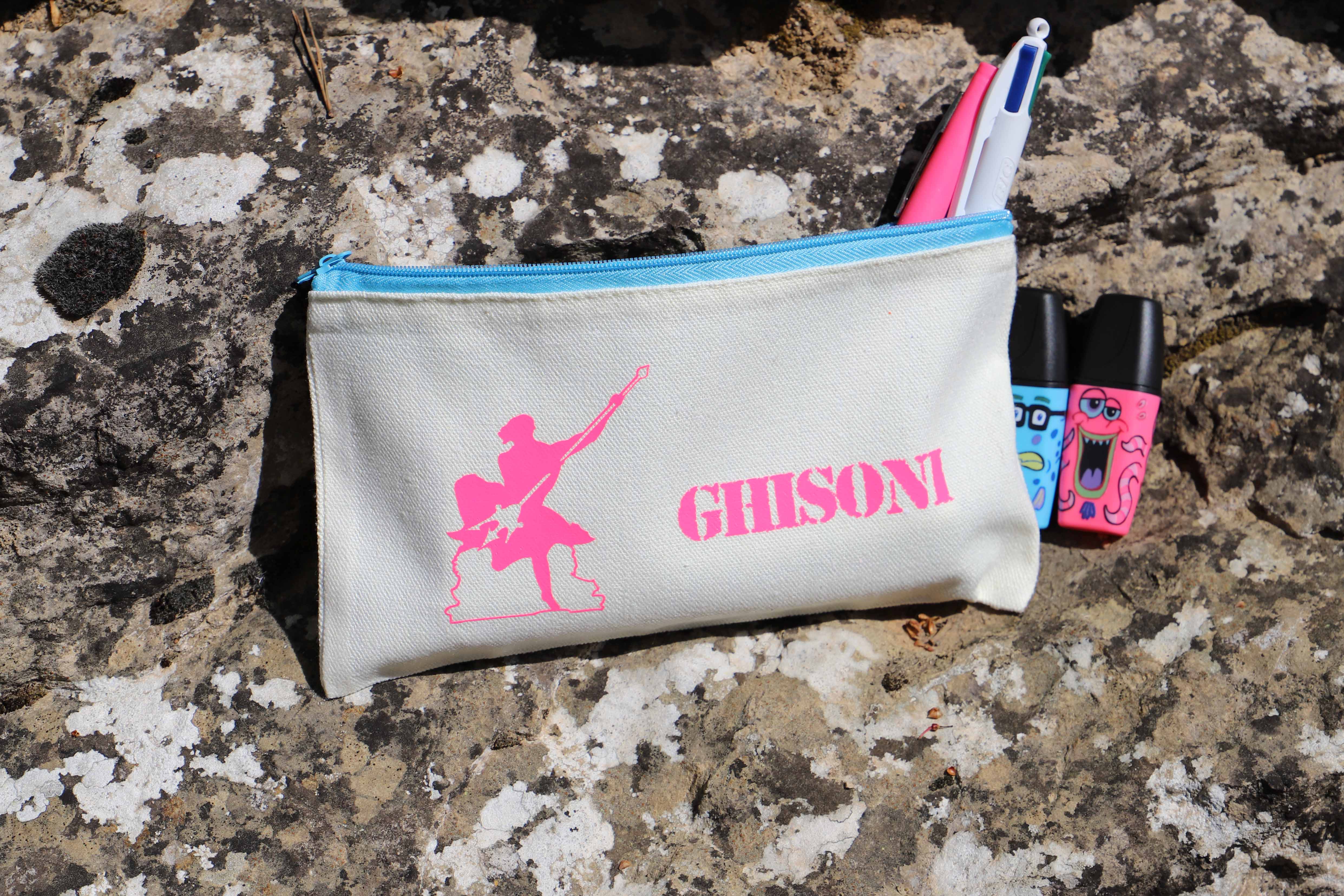 Trousse beige & Neptune rose néon