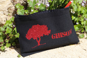 Trousse noire & Pin Fourchu Rouge pailleté