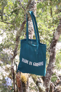 Tote bag  vert foncé & Made in Ghisoni blanc