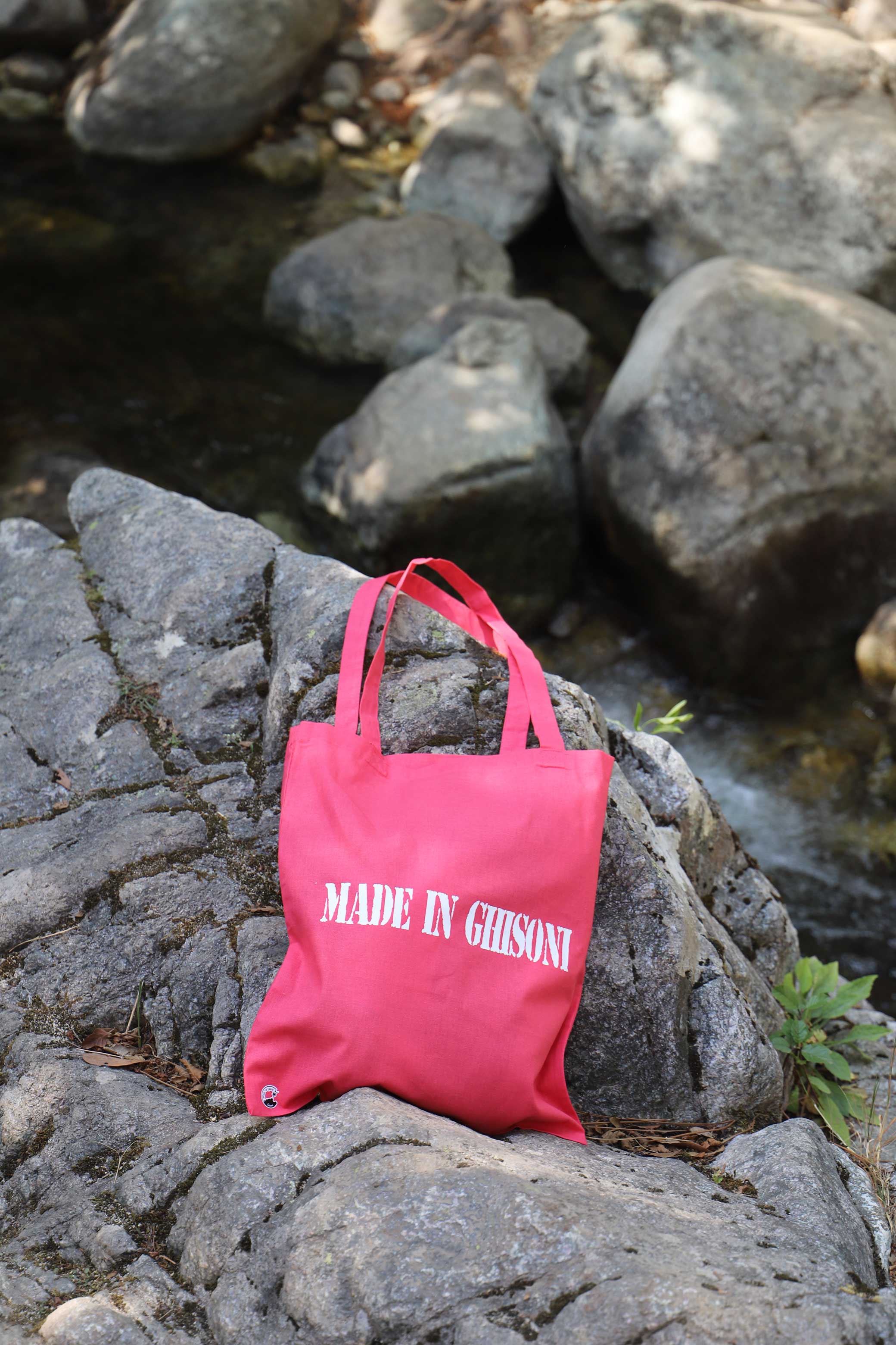 Tote bag corail & Made in Ghisoni blanc