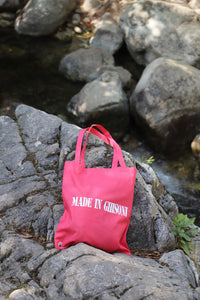 Tote bag corail & Made in Ghisoni blanc