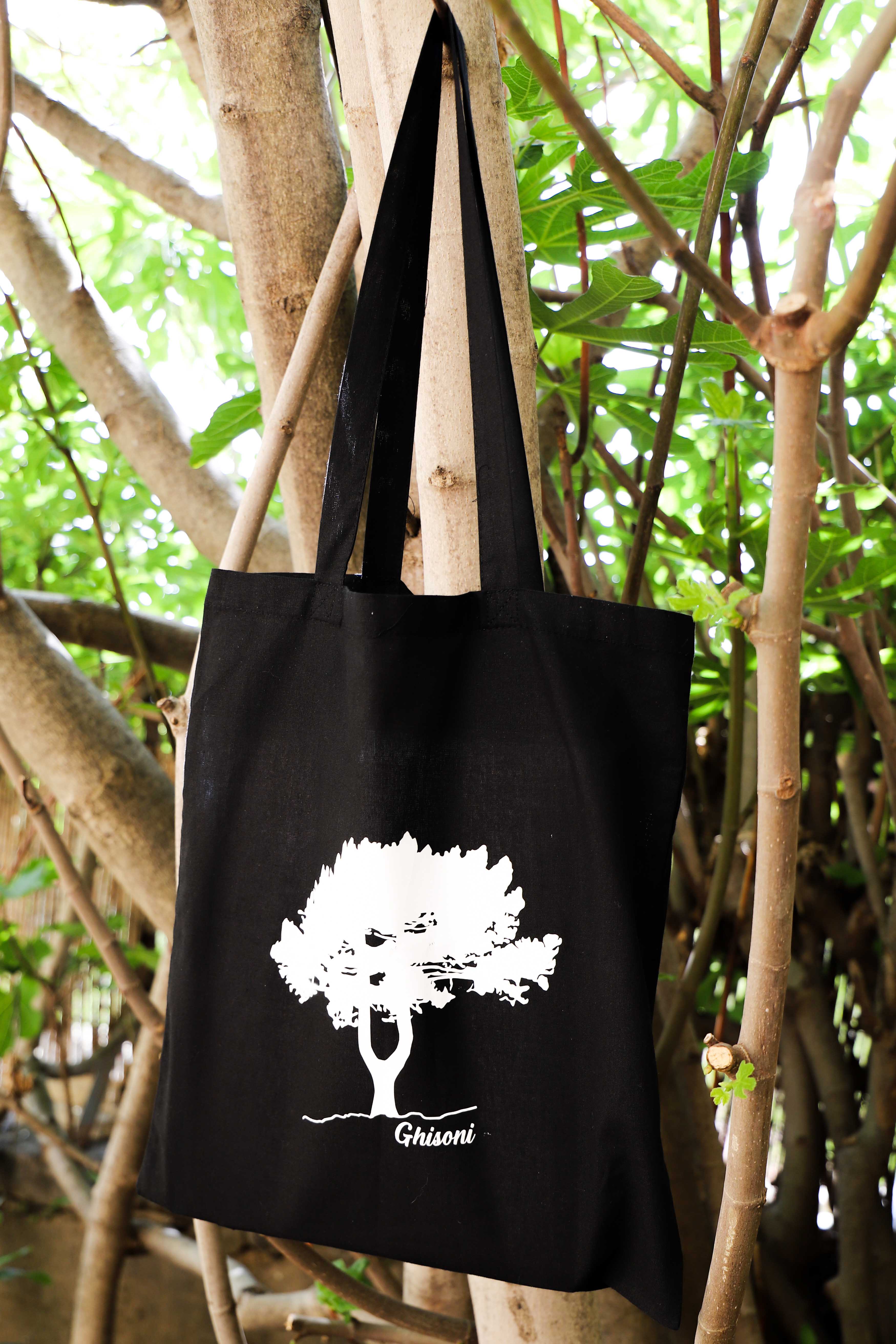 Tote bag noir & Pin Fourchu Blanc