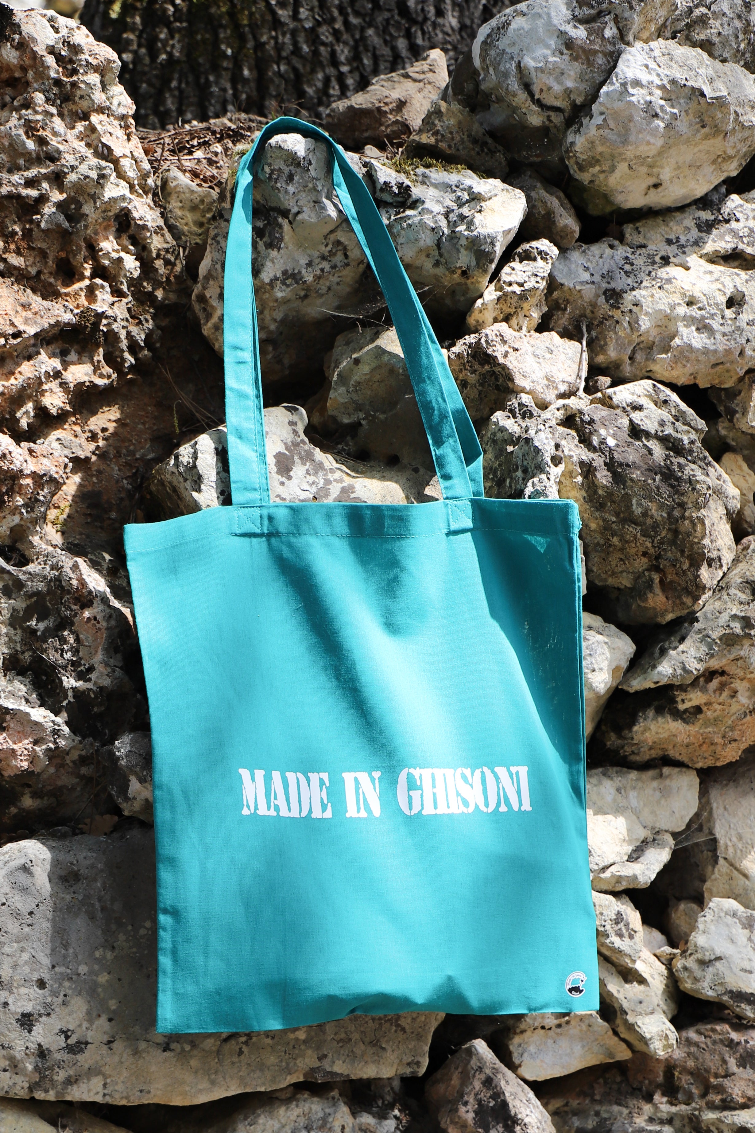 Tote bag vert & Made in Ghisoni Blanc