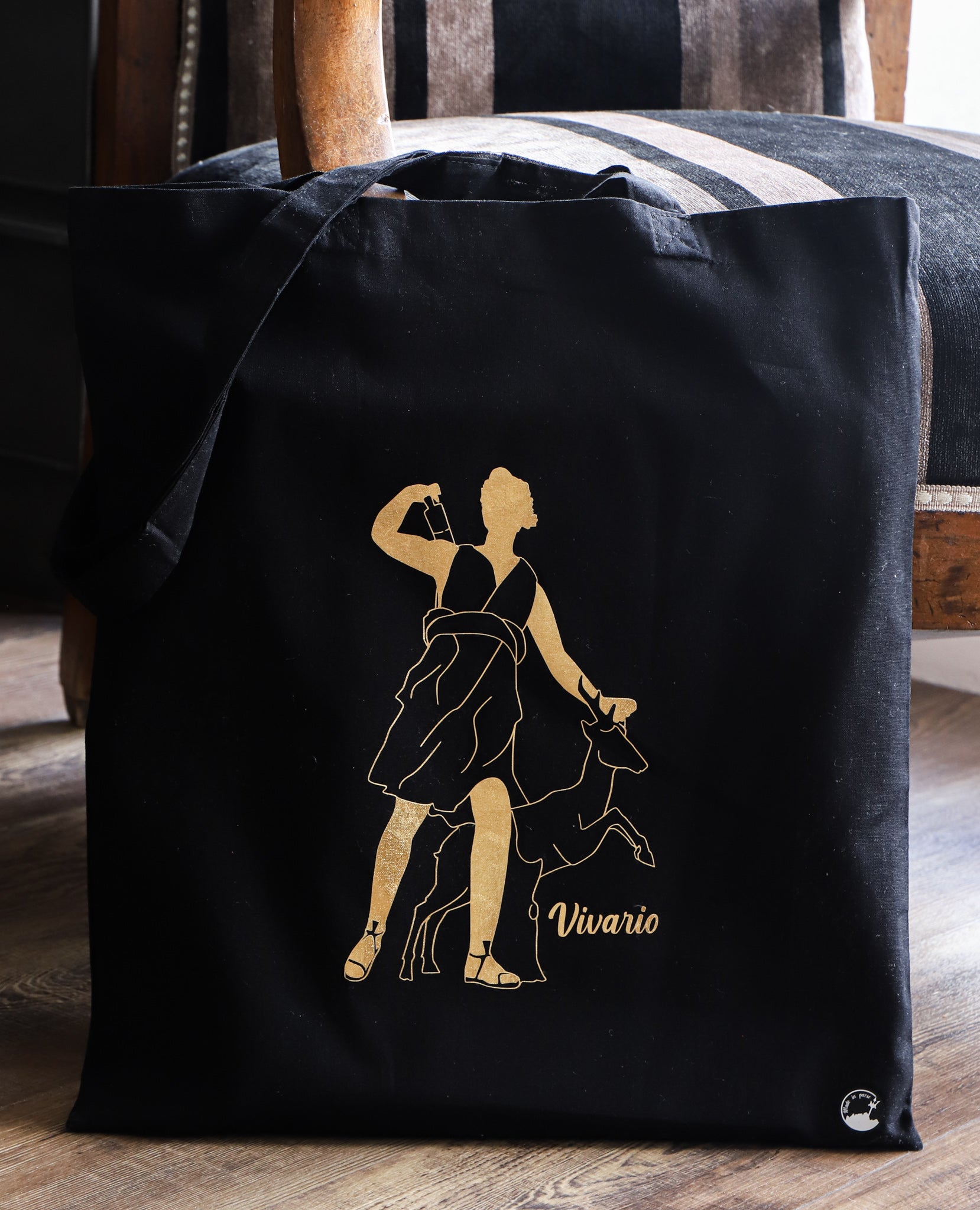 Tote bag noir &  Diane doré Vivario